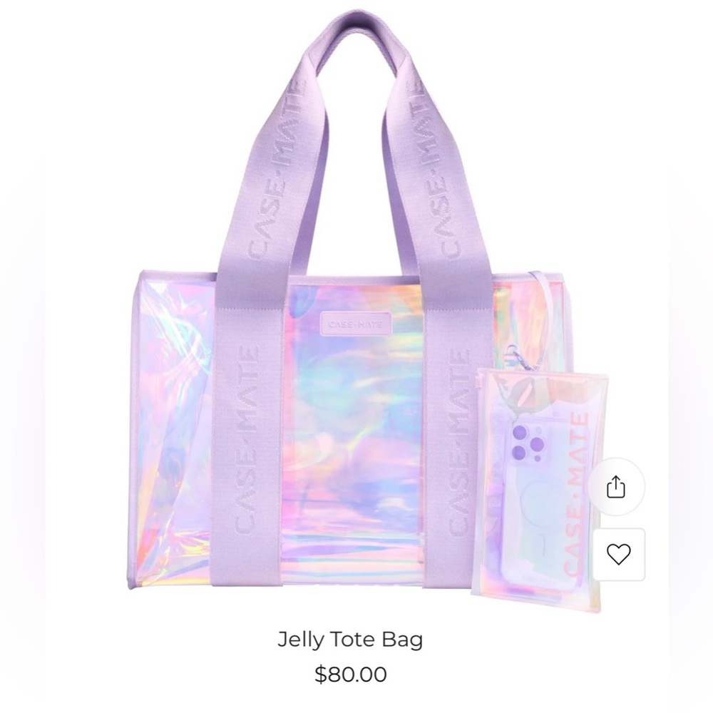 case-mate Iridescent Jelly Tote with Lavender Straps